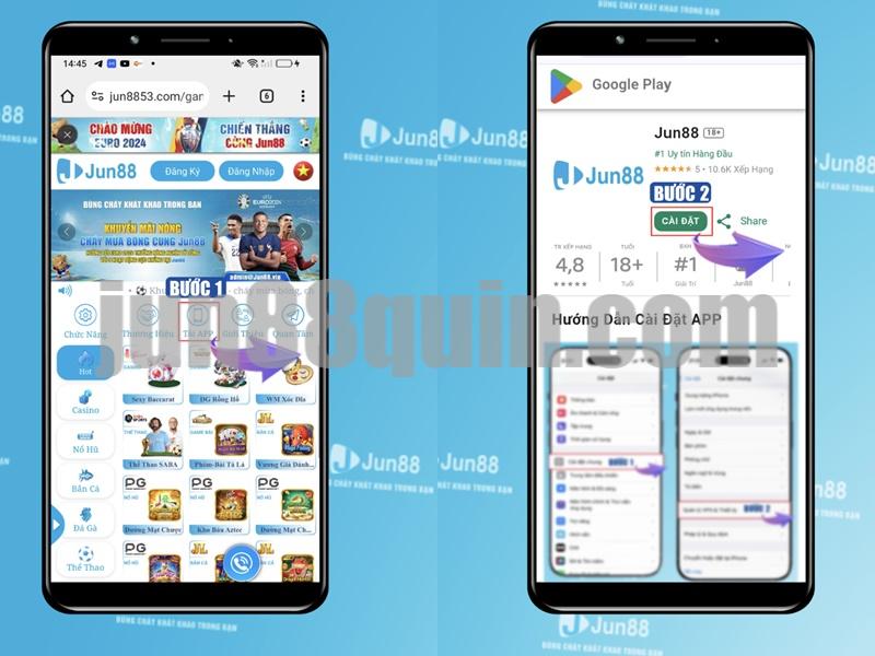 Tải app Jun88 cho điện thoại hệ điều hành Android