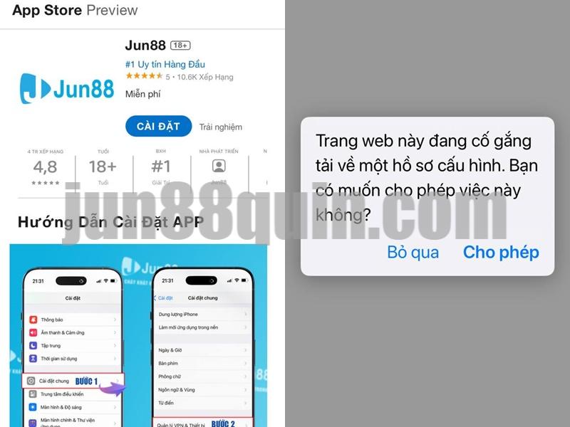 Hướng dẫn tải ứng dụng Jun88 cho iPhone chi tiết